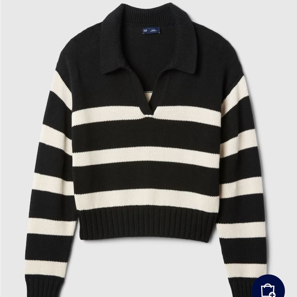 Gap Black and White Striped Sweater